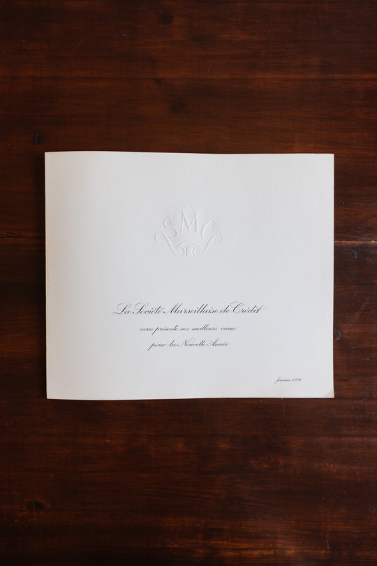 the "société marseillaise de crédit" new years cards, set of 3