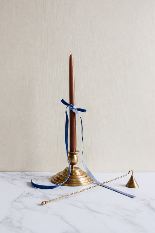 vintage french brass tiered candlestick