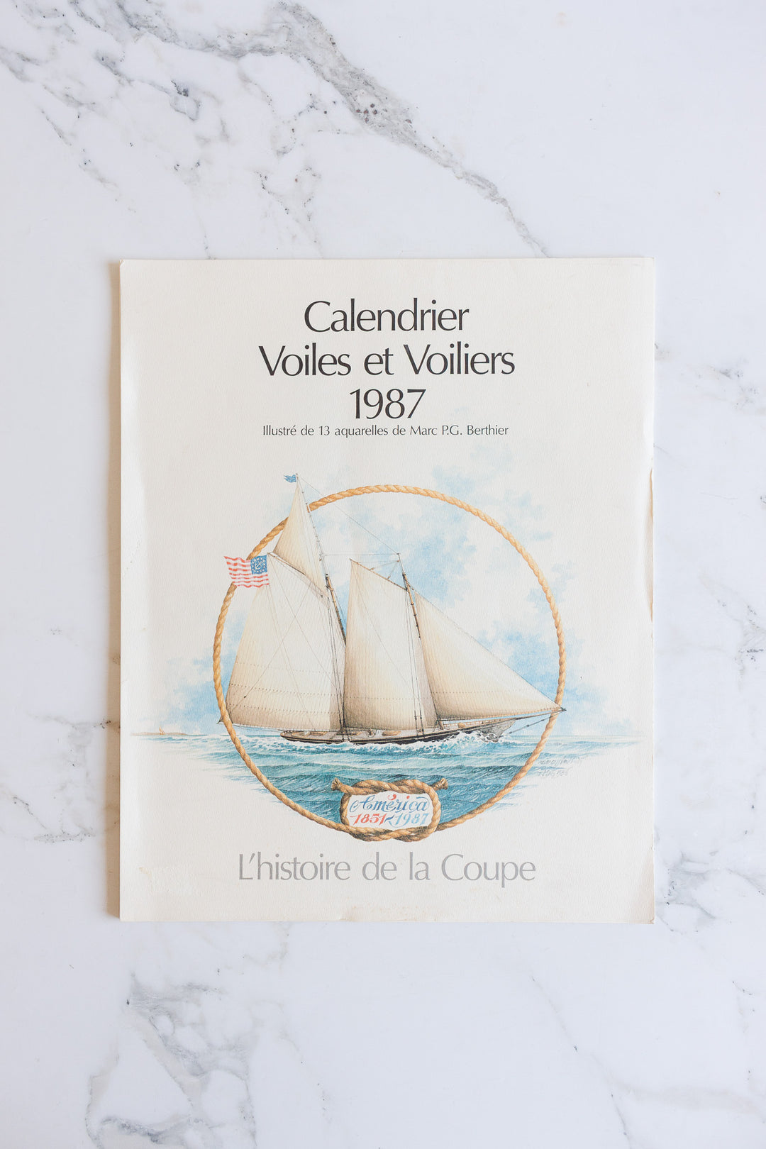 vintage french 1987 "voiles et voiliers" collection calendar