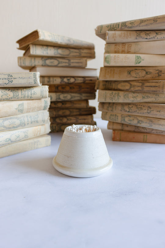 antique French porcelain match strike