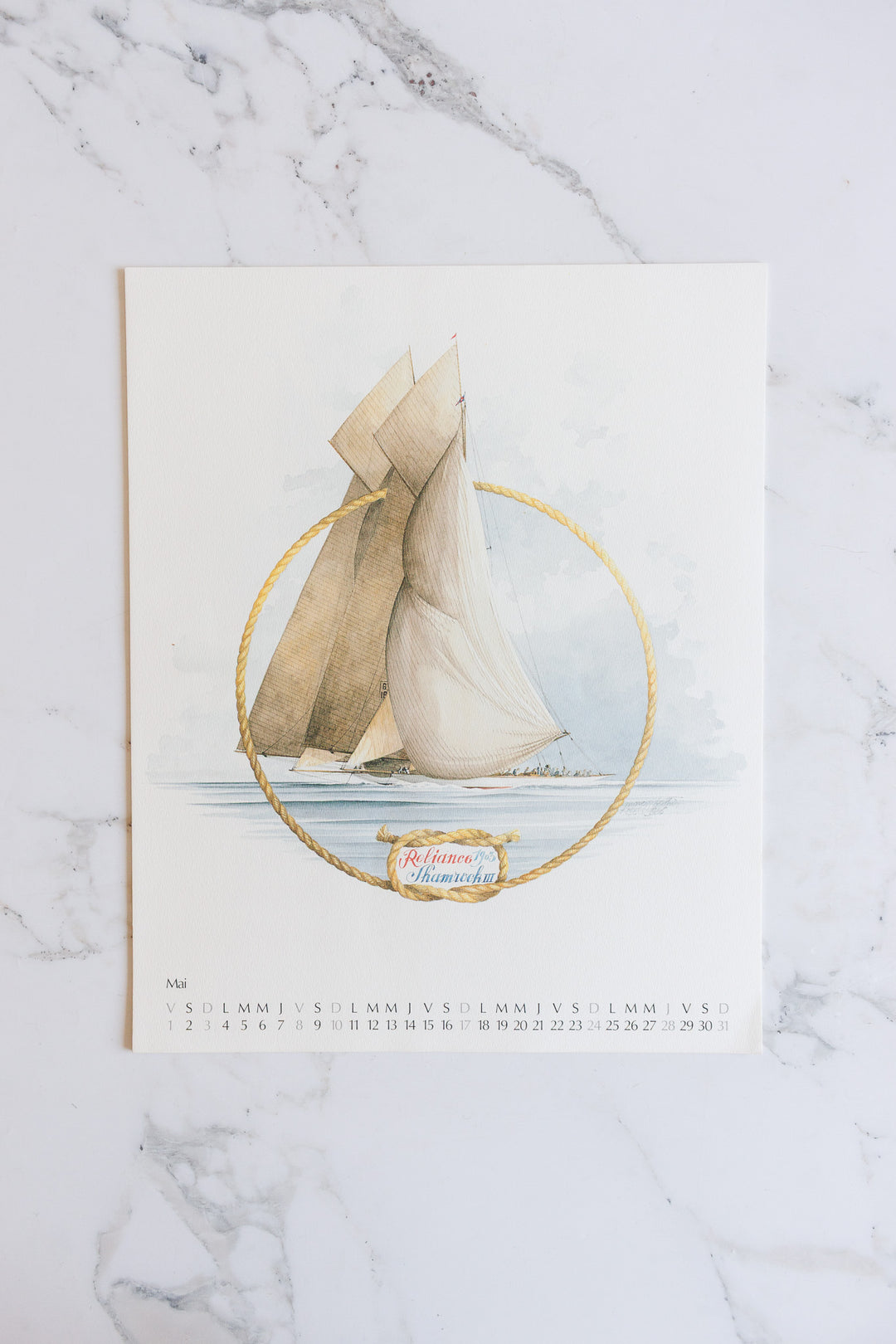vintage french 1987 "voiles et voiliers" collection calendar