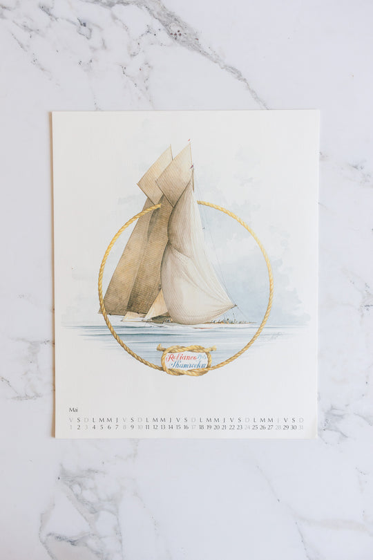vintage french 1987 "voiles et voiliers" collection calendar
