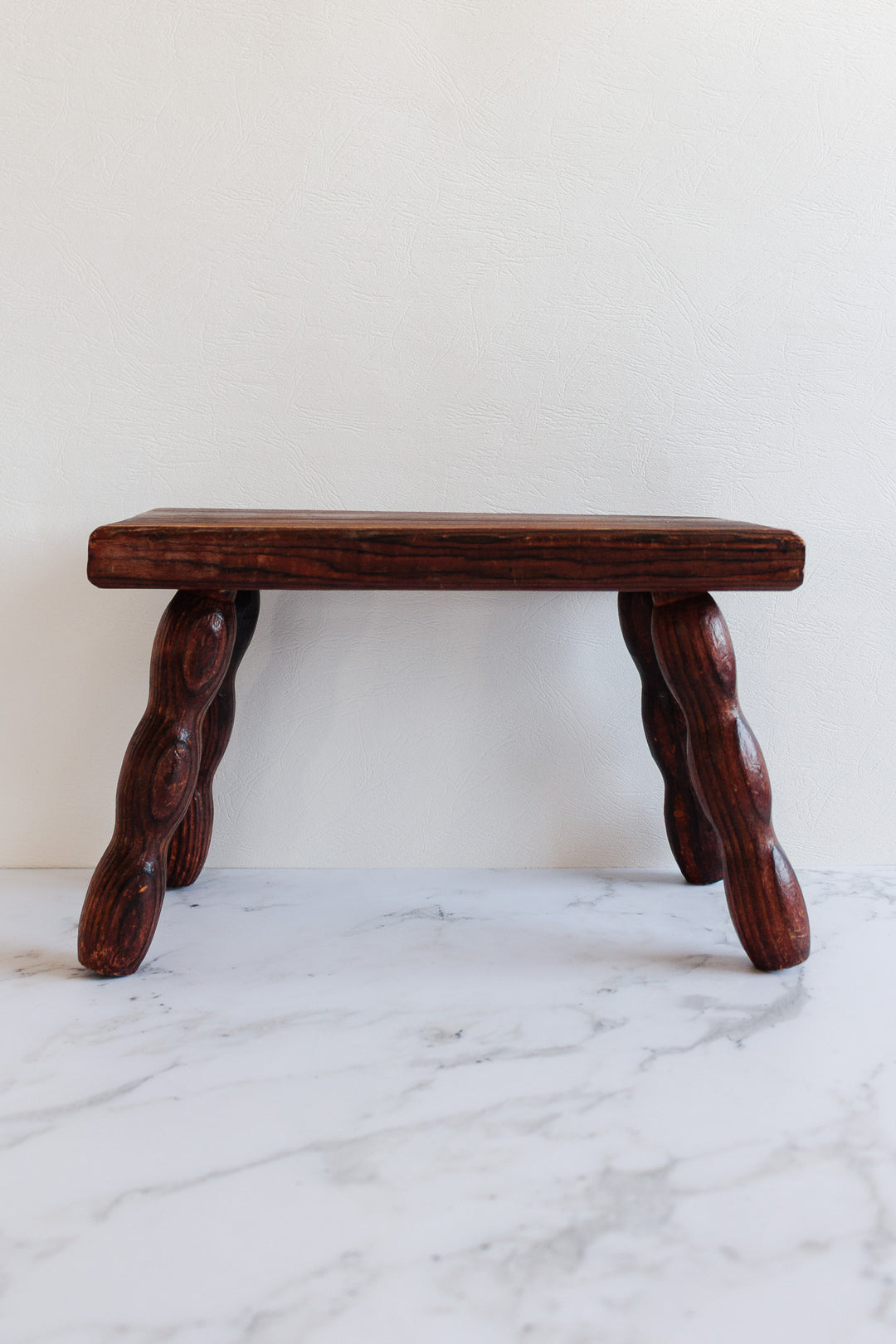 antique french bobbin leg milking stool