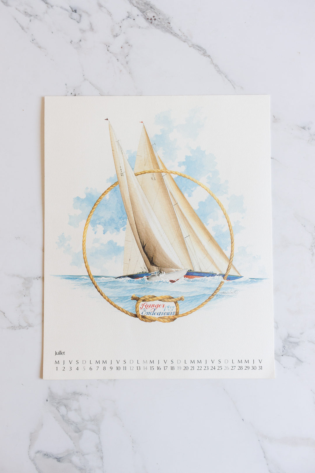 vintage french 1987 "voiles et voiliers" collection calendar