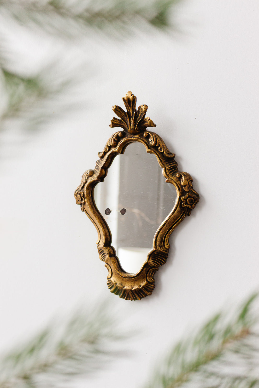 antique french baroque gilt wood mirror