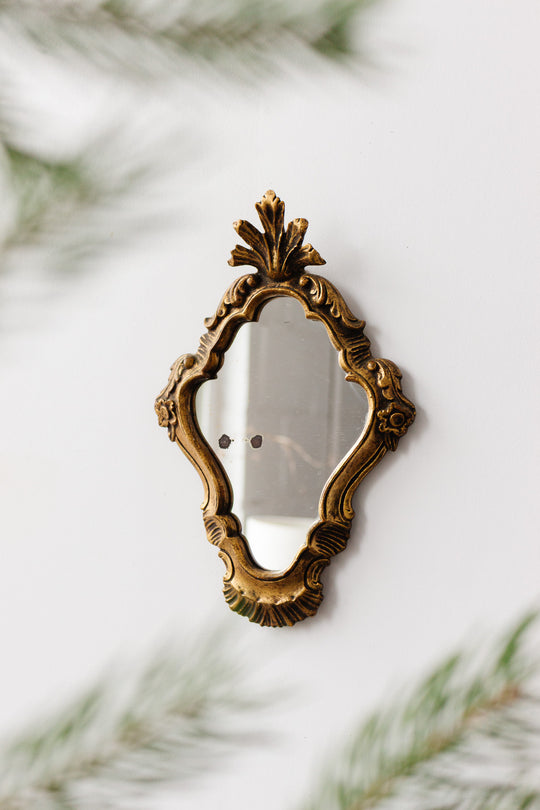 antique french baroque gilt wood mirror