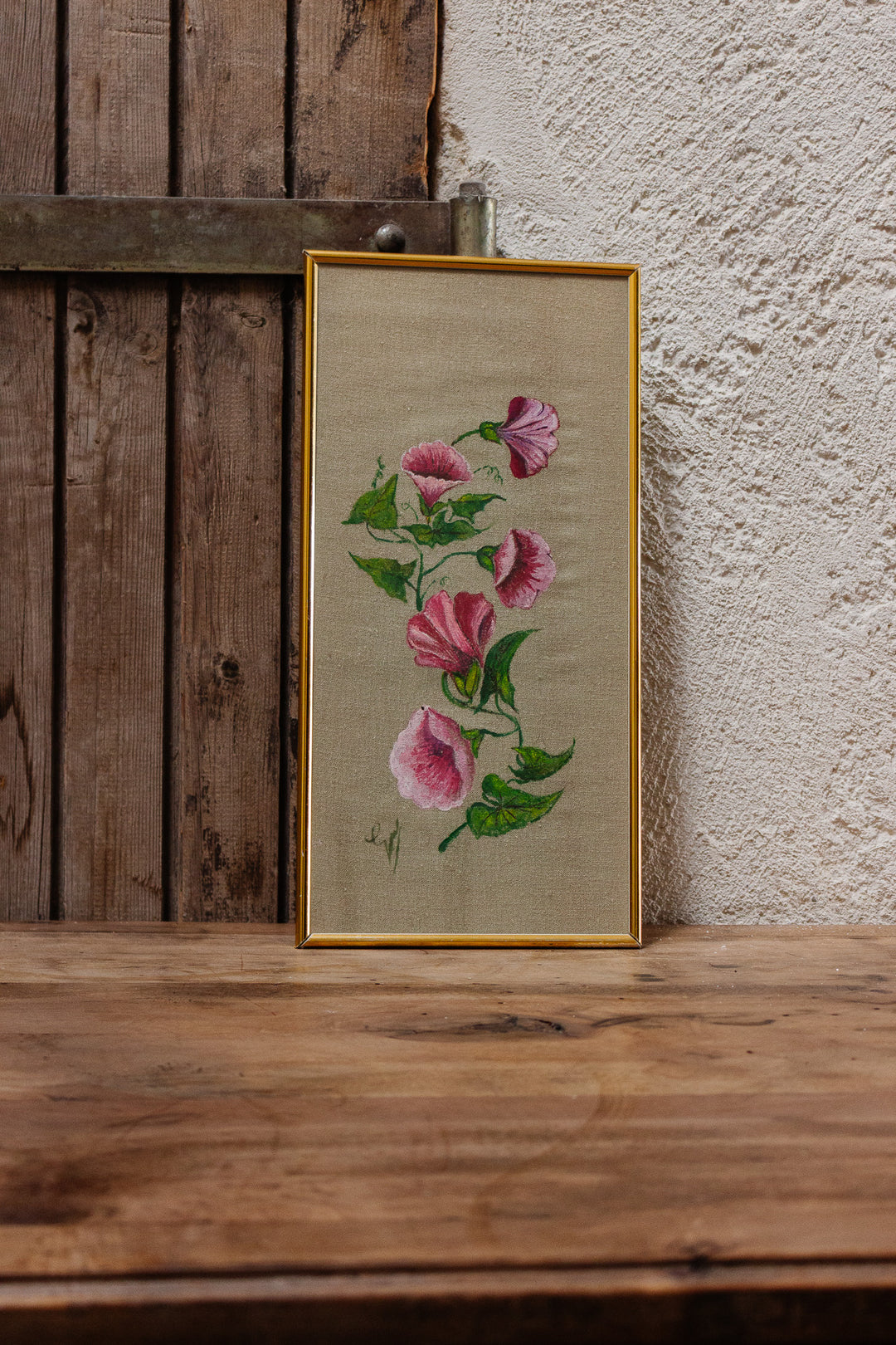 fleurs peint sur soie