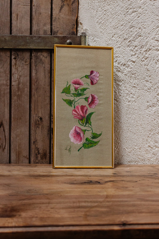 fleurs peint sur soie