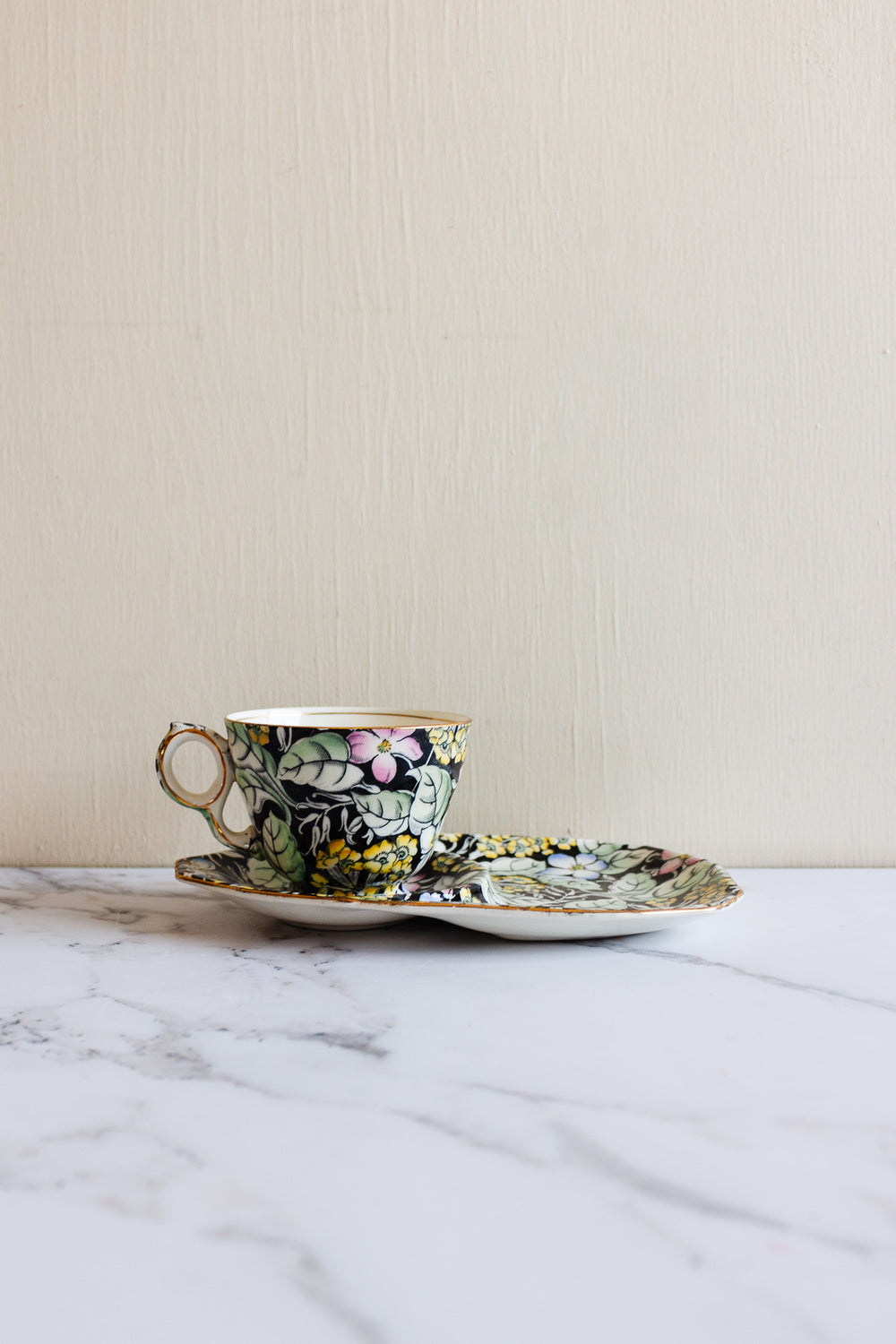 rare midcentury royal winton chintz "spring glory" luncheon set