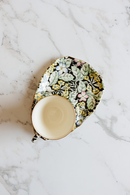 rare midcentury royal winton chintz "spring glory" luncheon set