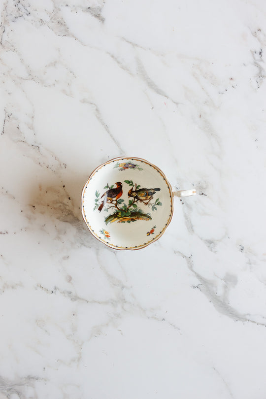 rare 1930s royal albert teacup with hand painted birds