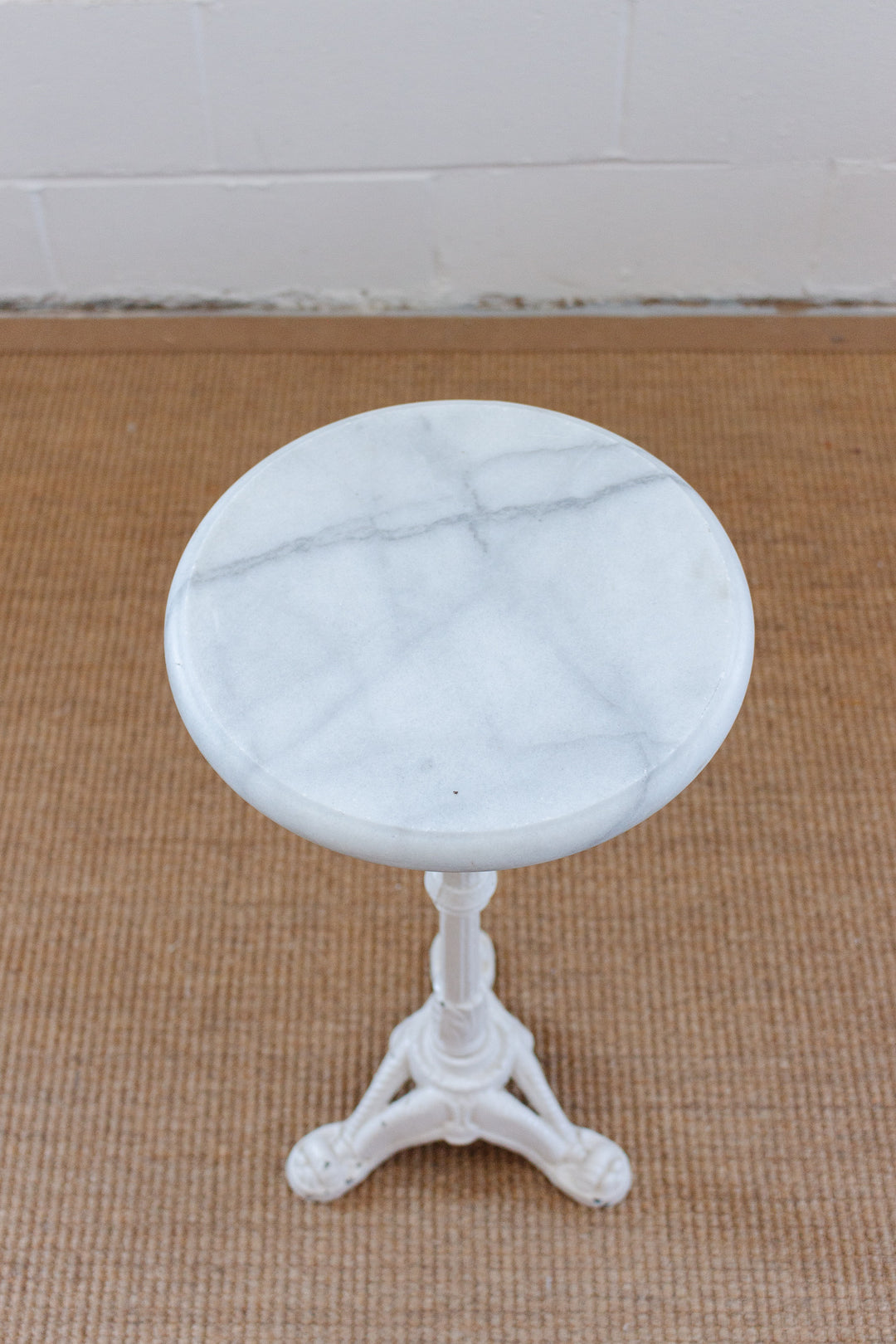 vintage French marble and cast iron martini table