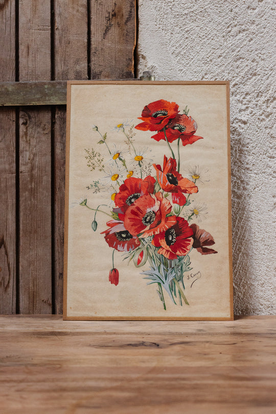 fleurs en aquarelle par j. carnoy