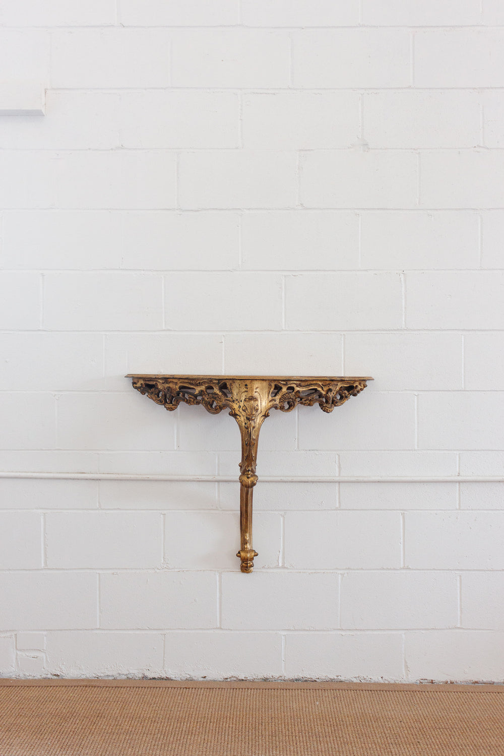 midcentury Italian florentine mural shelf