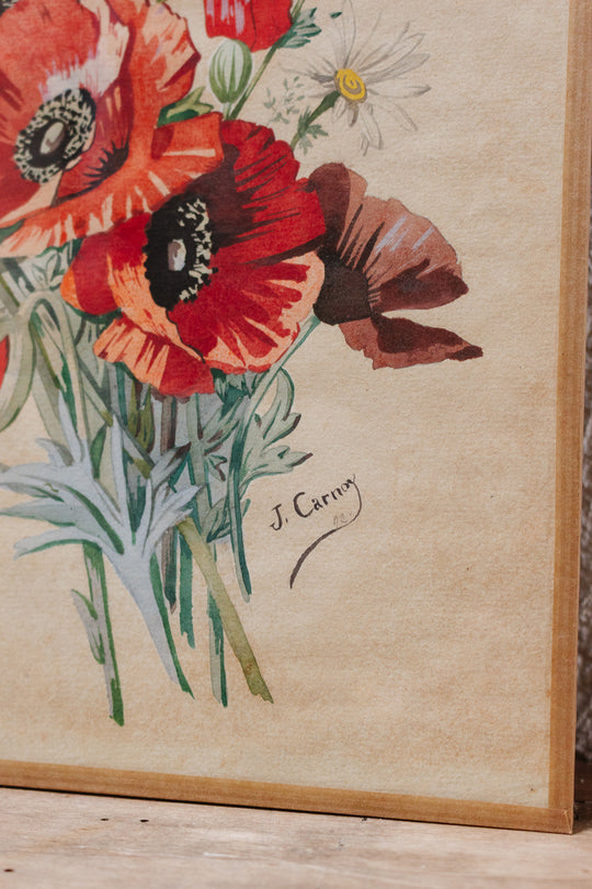 fleurs en aquarelle par j. carnoy