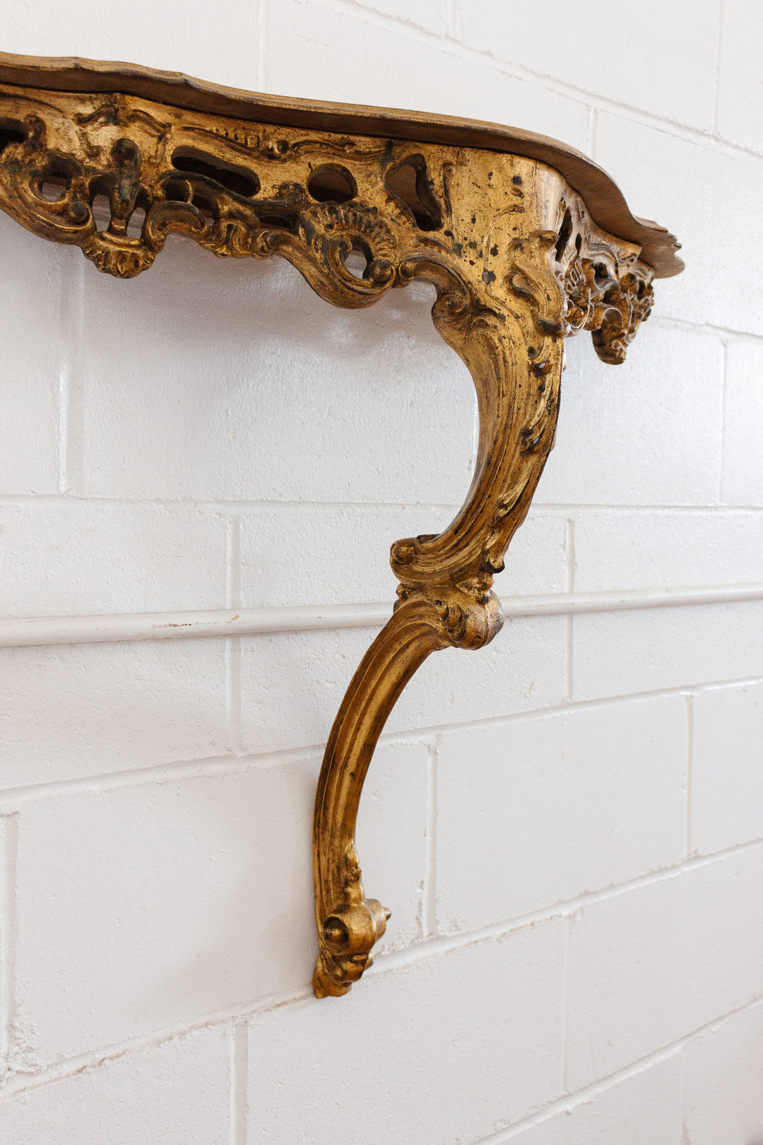 midcentury Italian florentine mural shelf
