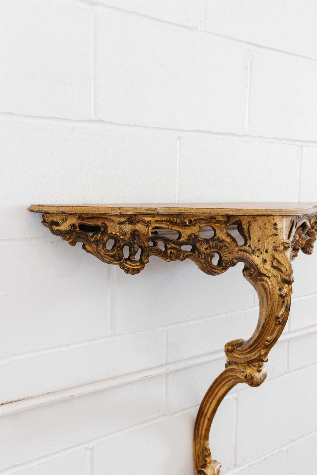 midcentury Italian florentine mural shelf