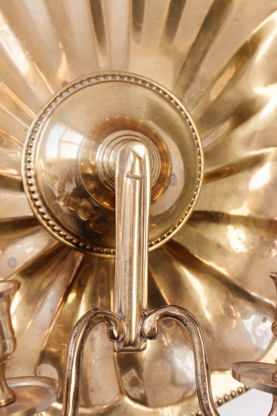 oversized vintage french brass shell sconce