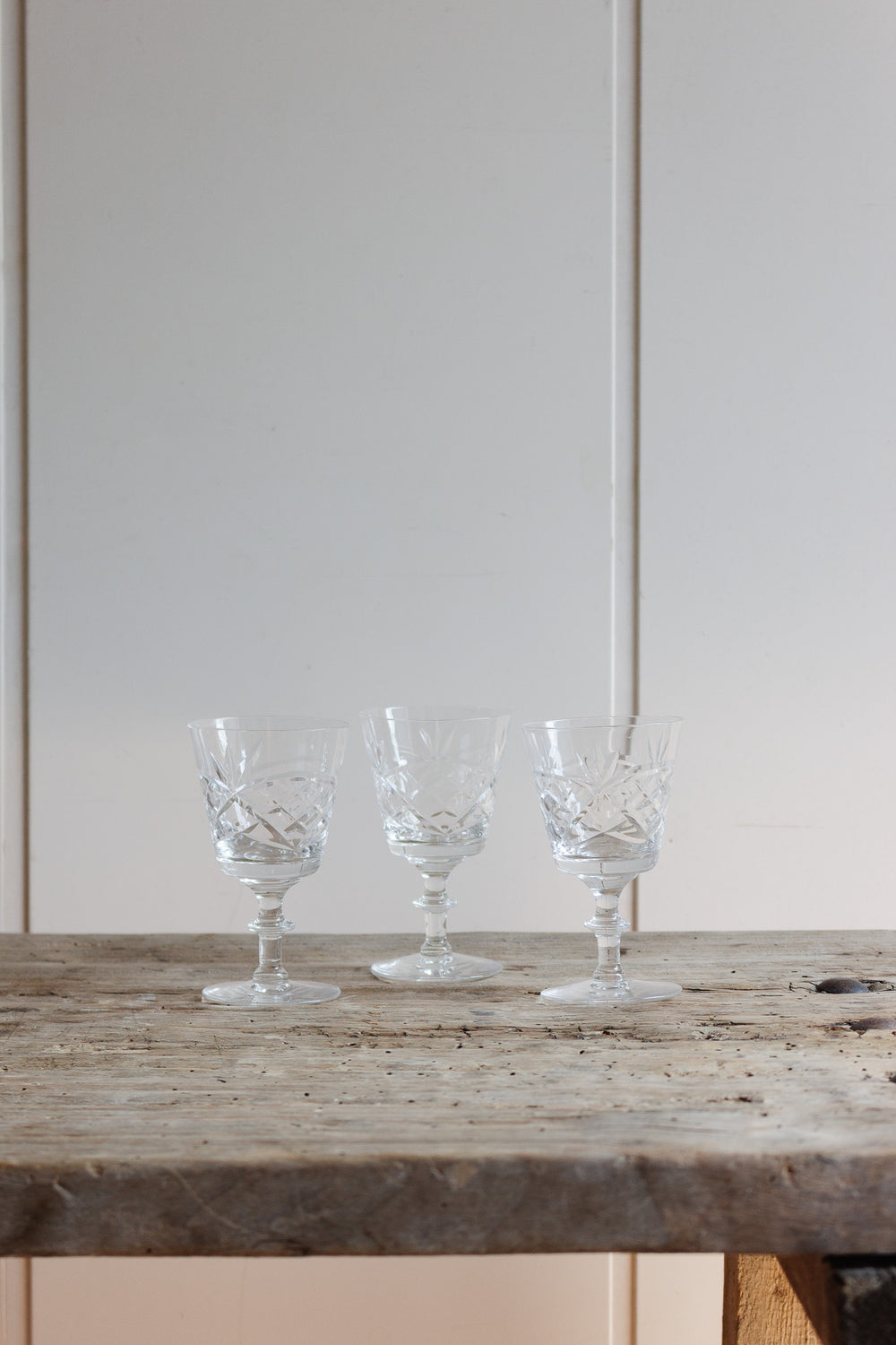 trio of vintage french crystal glassware