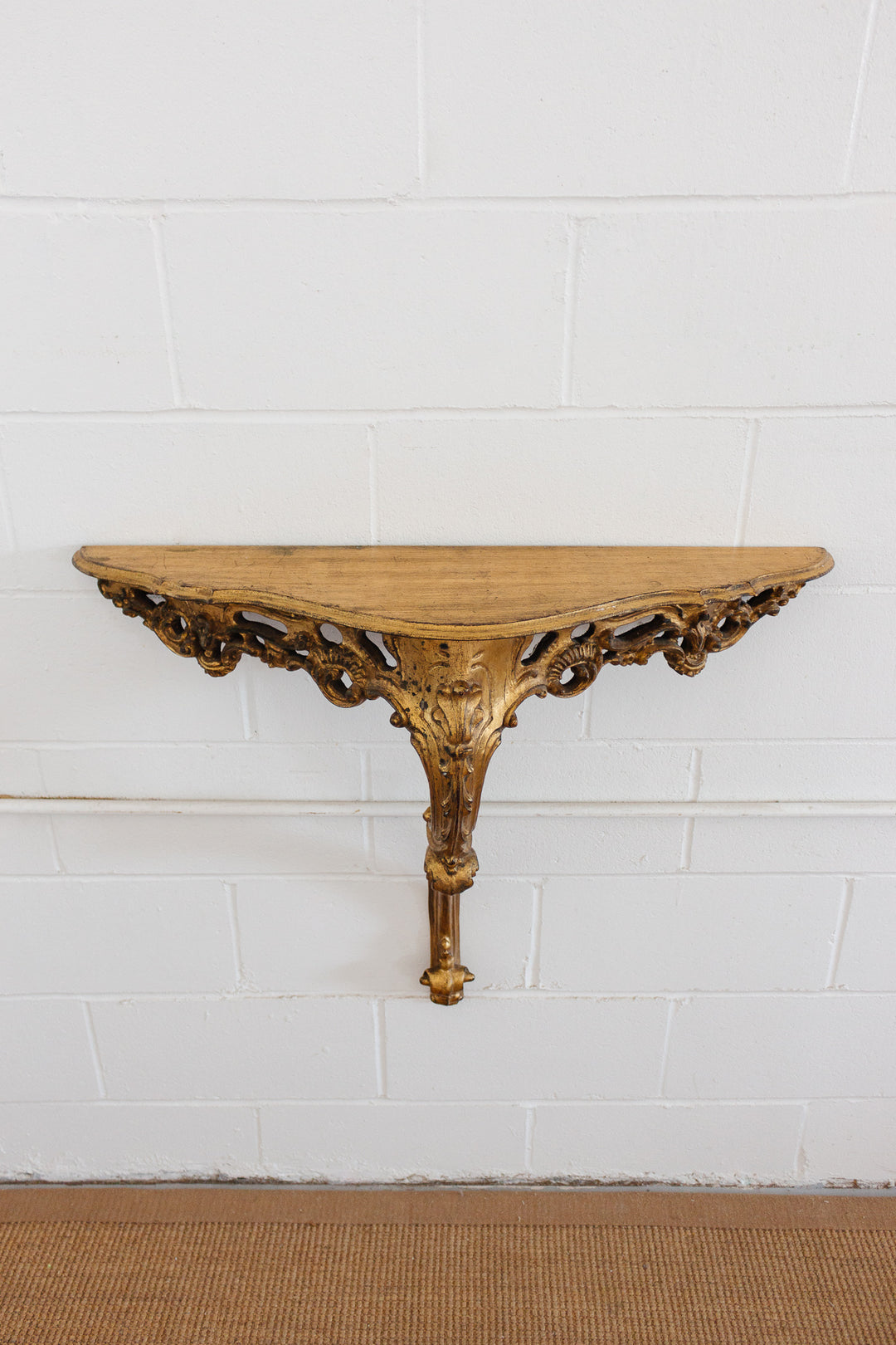 midcentury Italian florentine mural shelf