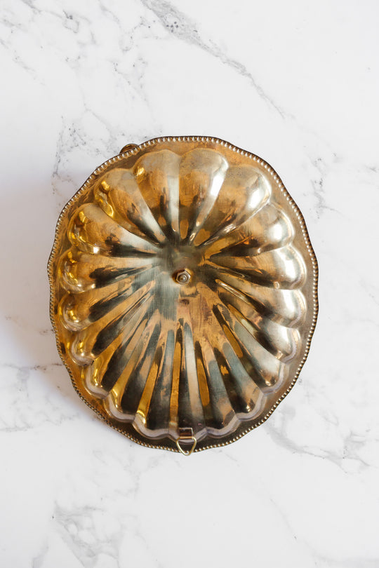 oversized vintage french brass shell sconce