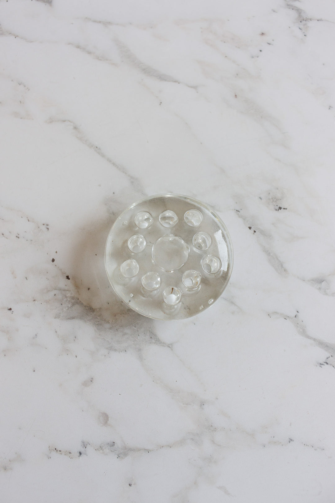 antique french glass floral frog