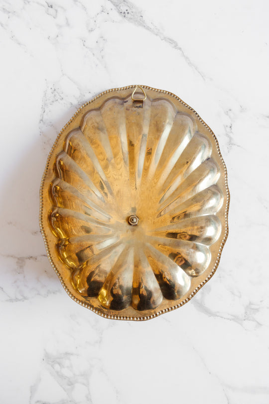 oversized vintage french brass shell sconce