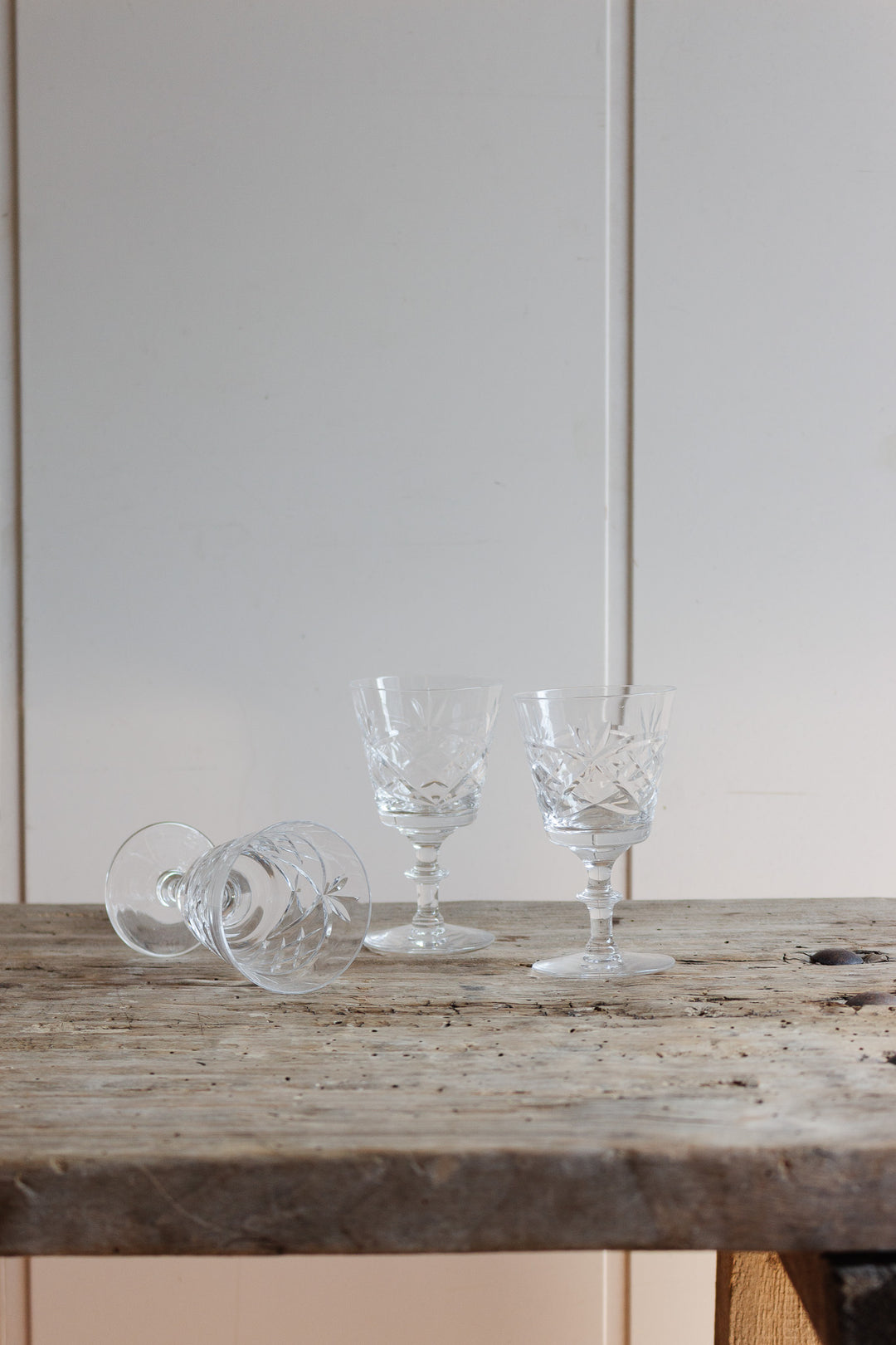 trio of vintage french crystal glassware