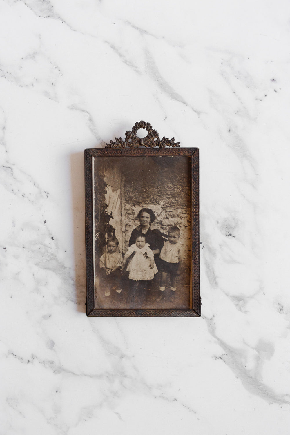 antique french louis xv style brass photo frame