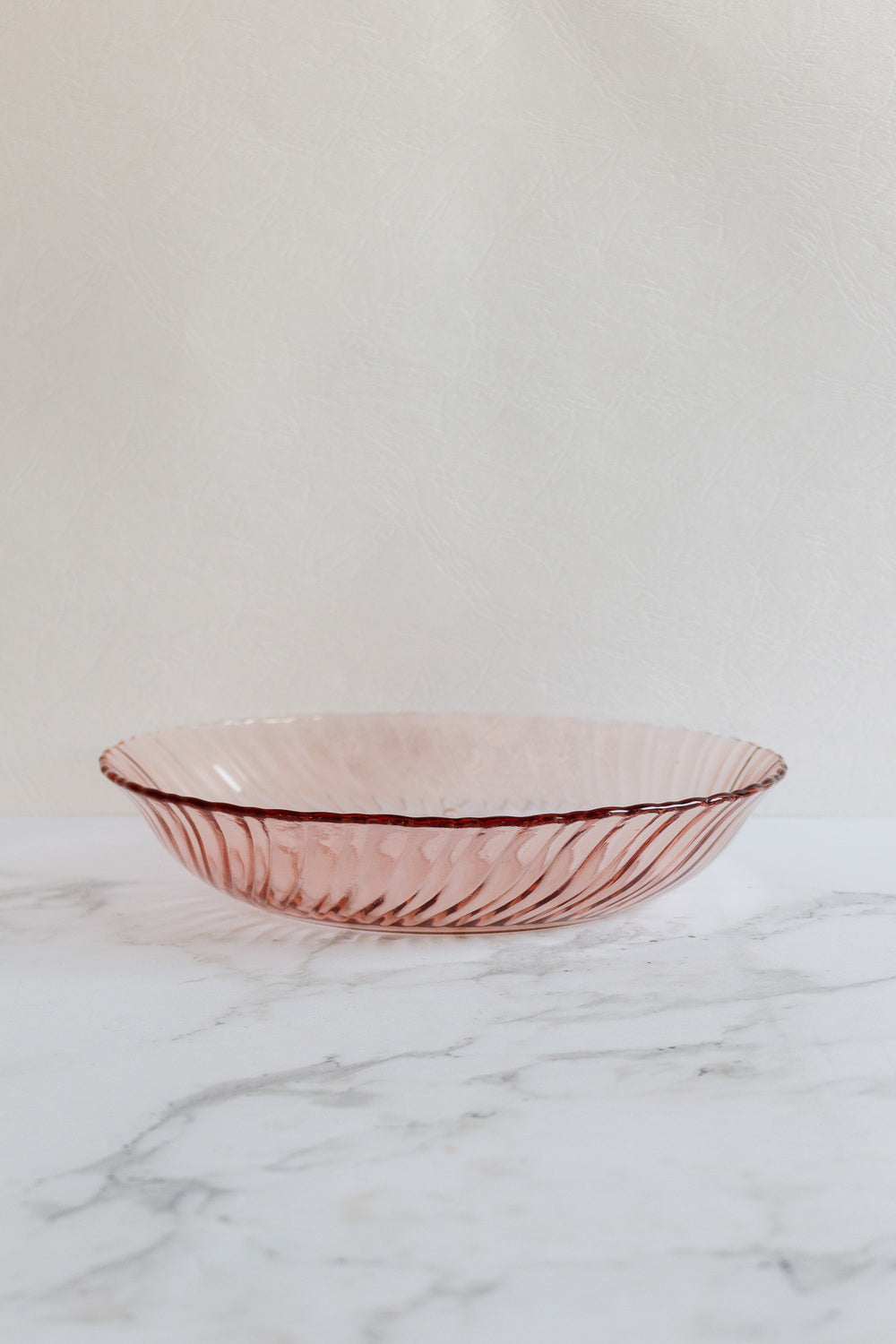 vintage french pink rosaline glass serving bowl