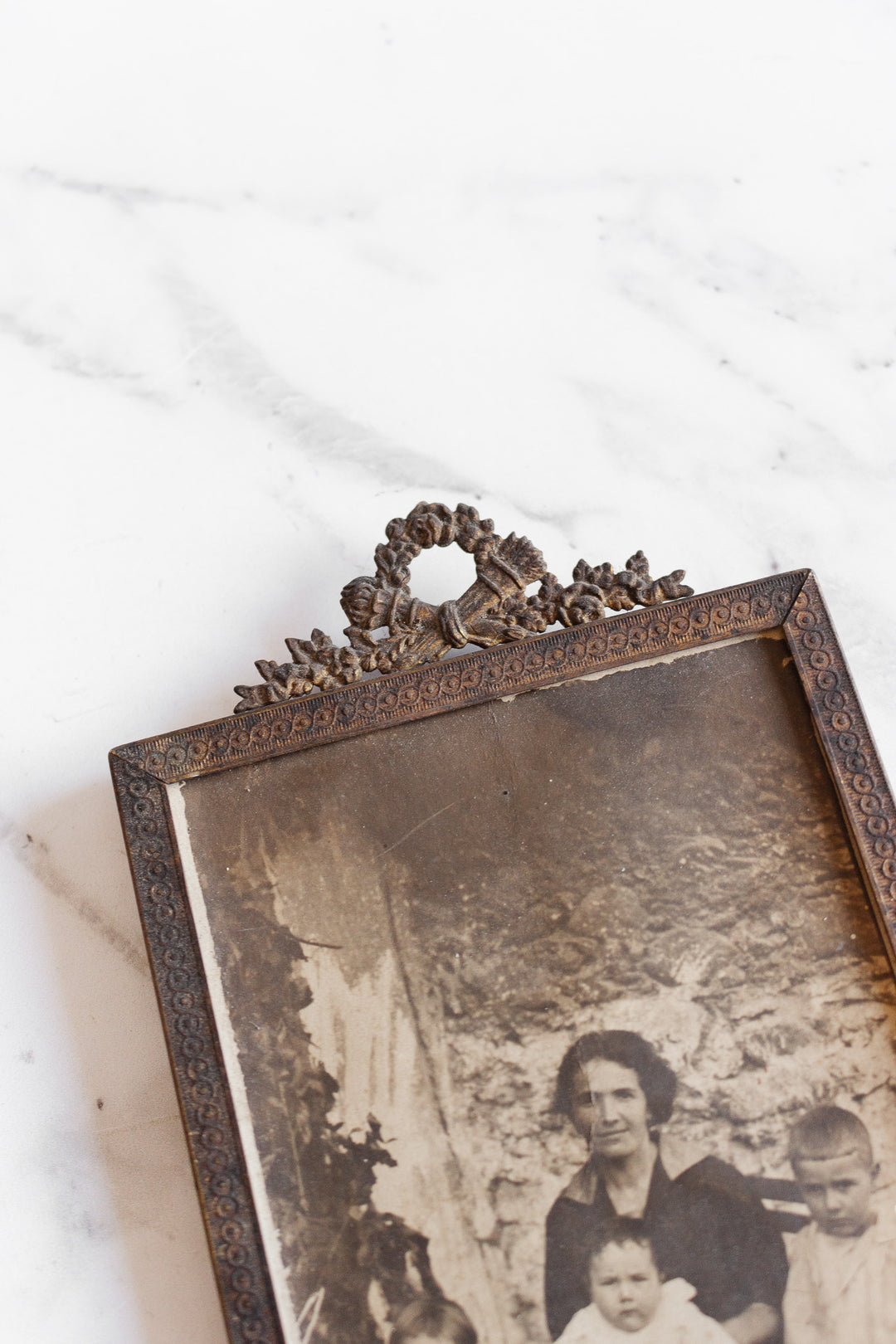 antique french louis xv style brass photo frame
