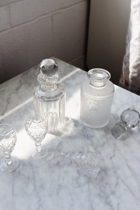 pair of 1940s french glass perfume bottles