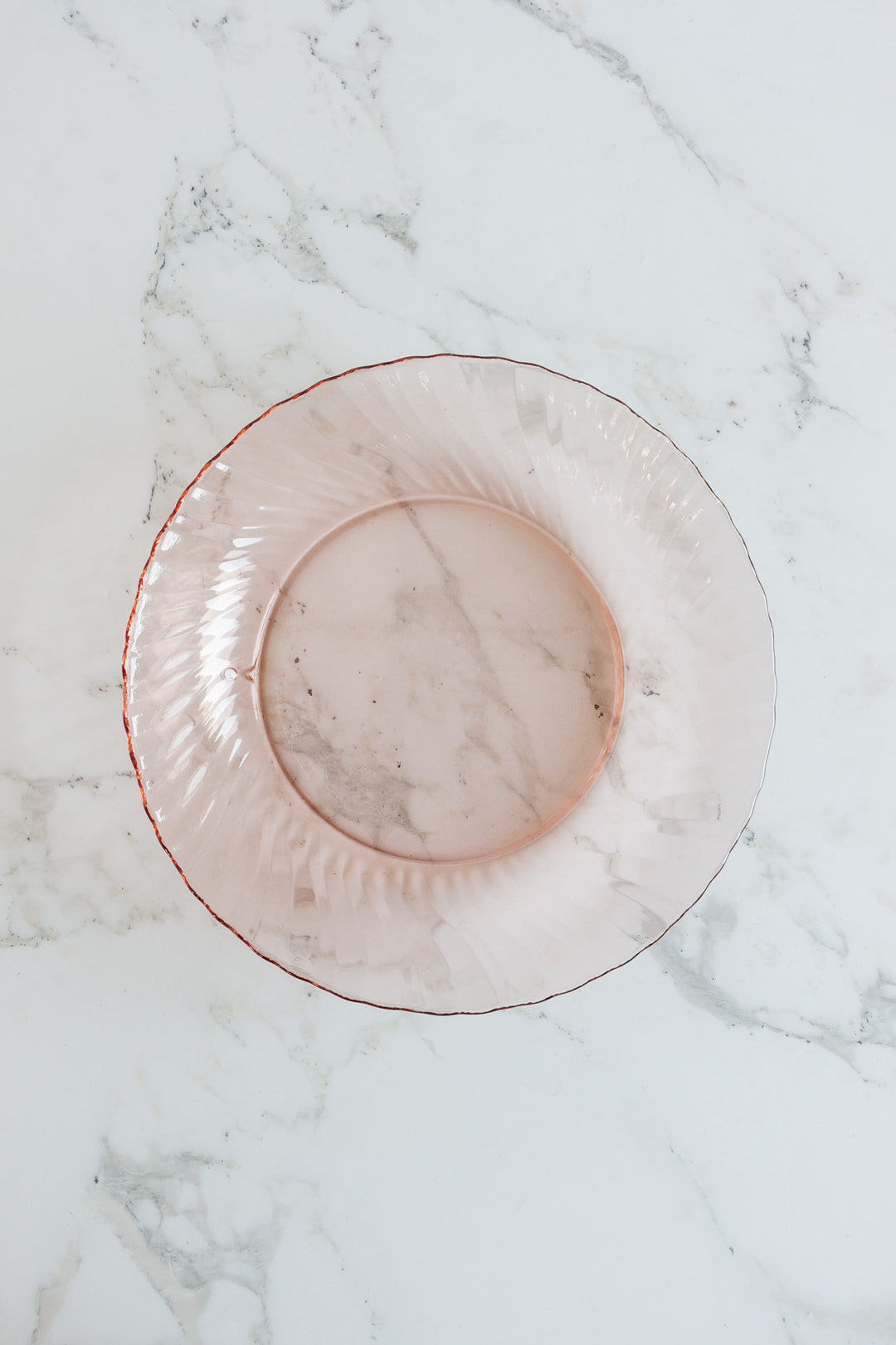 vintage french pink rosaline glass serving bowl