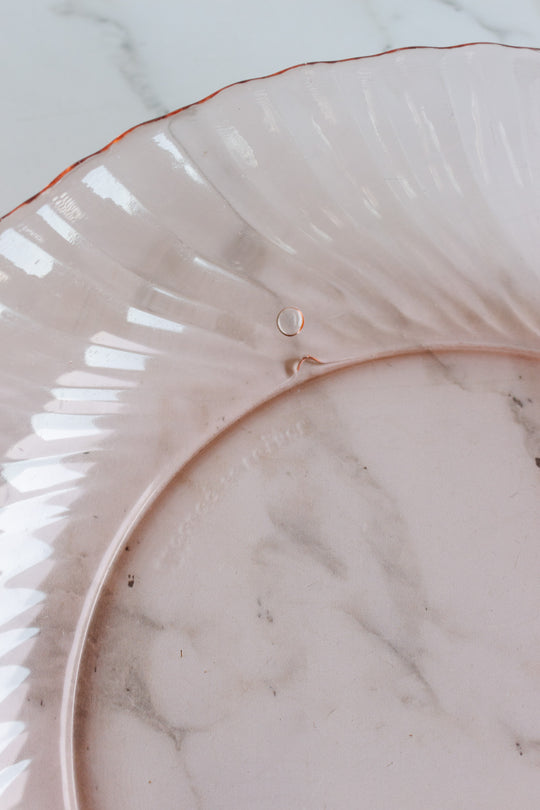 vintage french pink rosaline glass serving bowl