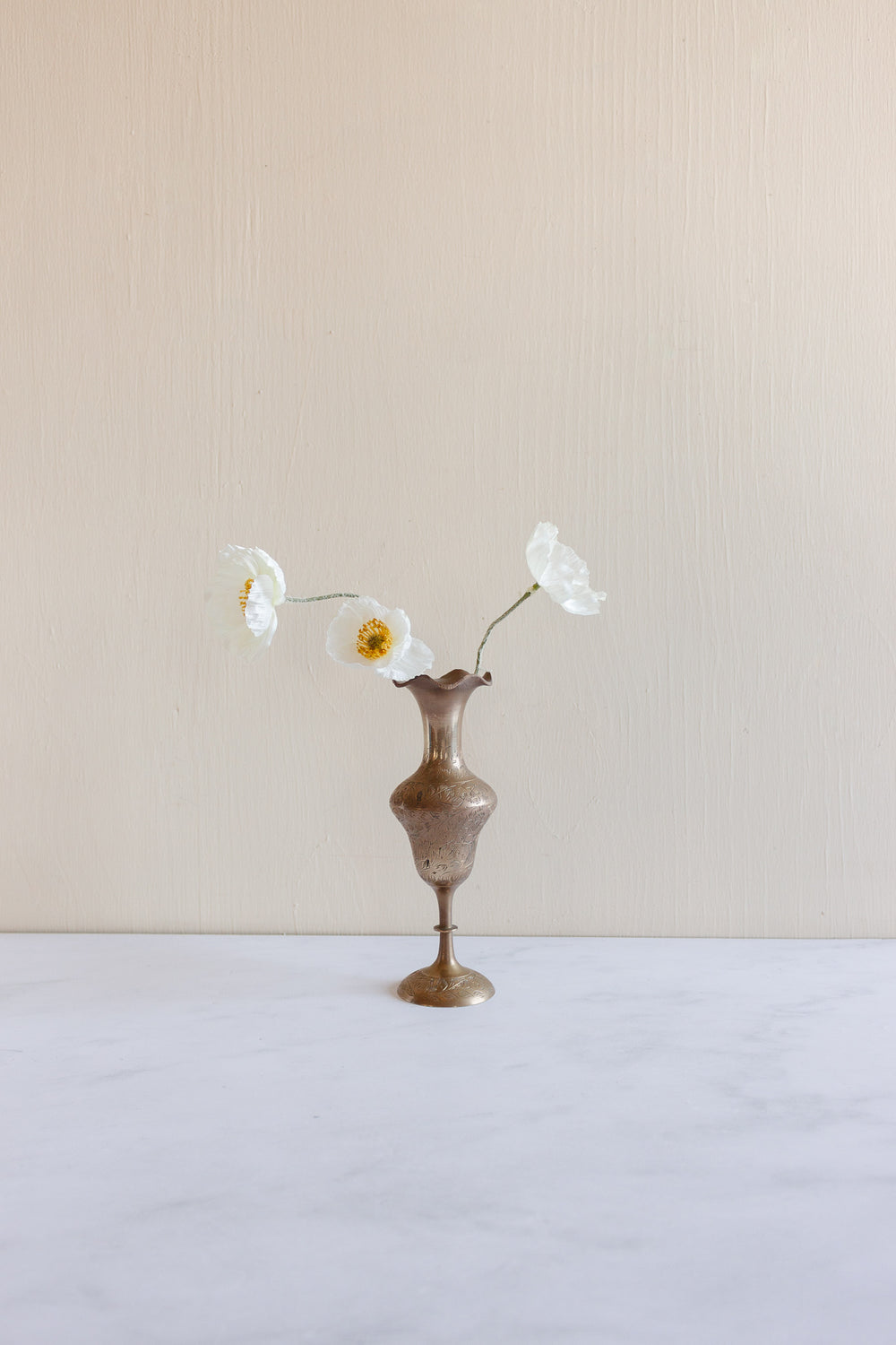 vintage petite brass bud vase