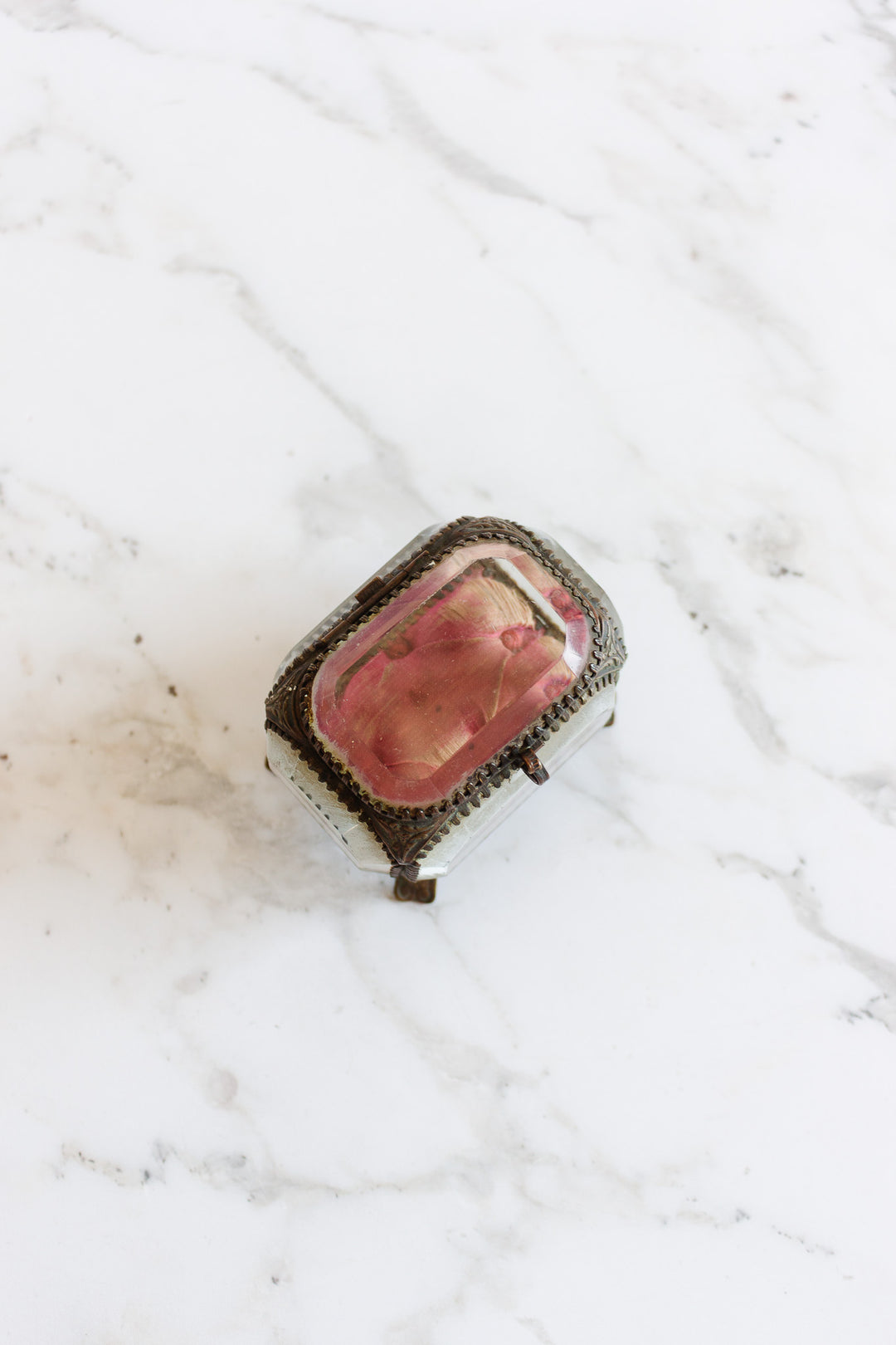 antique french beveled glass and ormolu bijoux casket