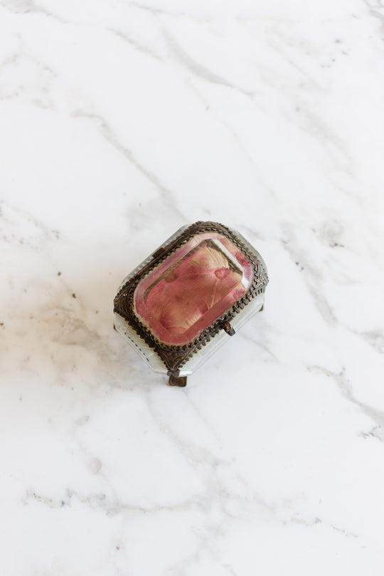 antique french beveled glass and ormolu bijoux casket