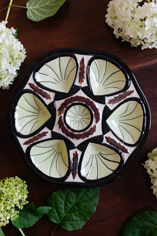 1960s St. Jean de Bretagne hand painted oyster plate i