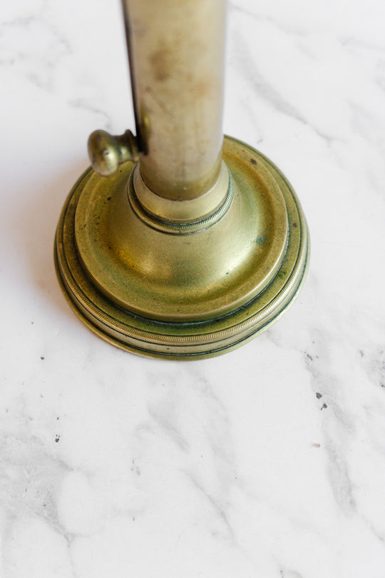 antique french brass push up candlestick