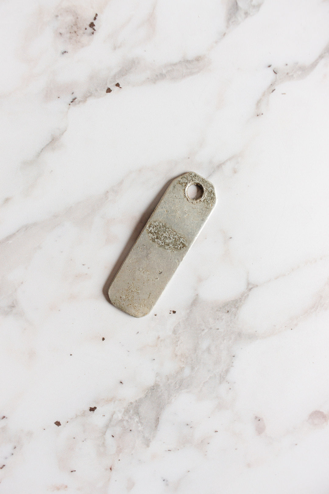 antique French metal key fob