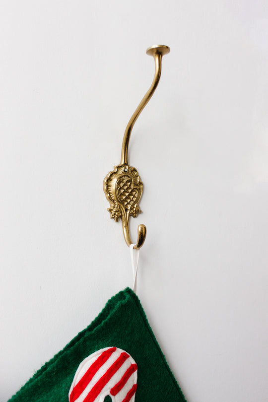 vintage german cast brass hat hook