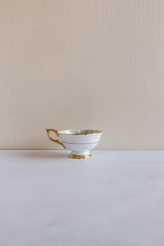 royal stafford antique green and gold teacup