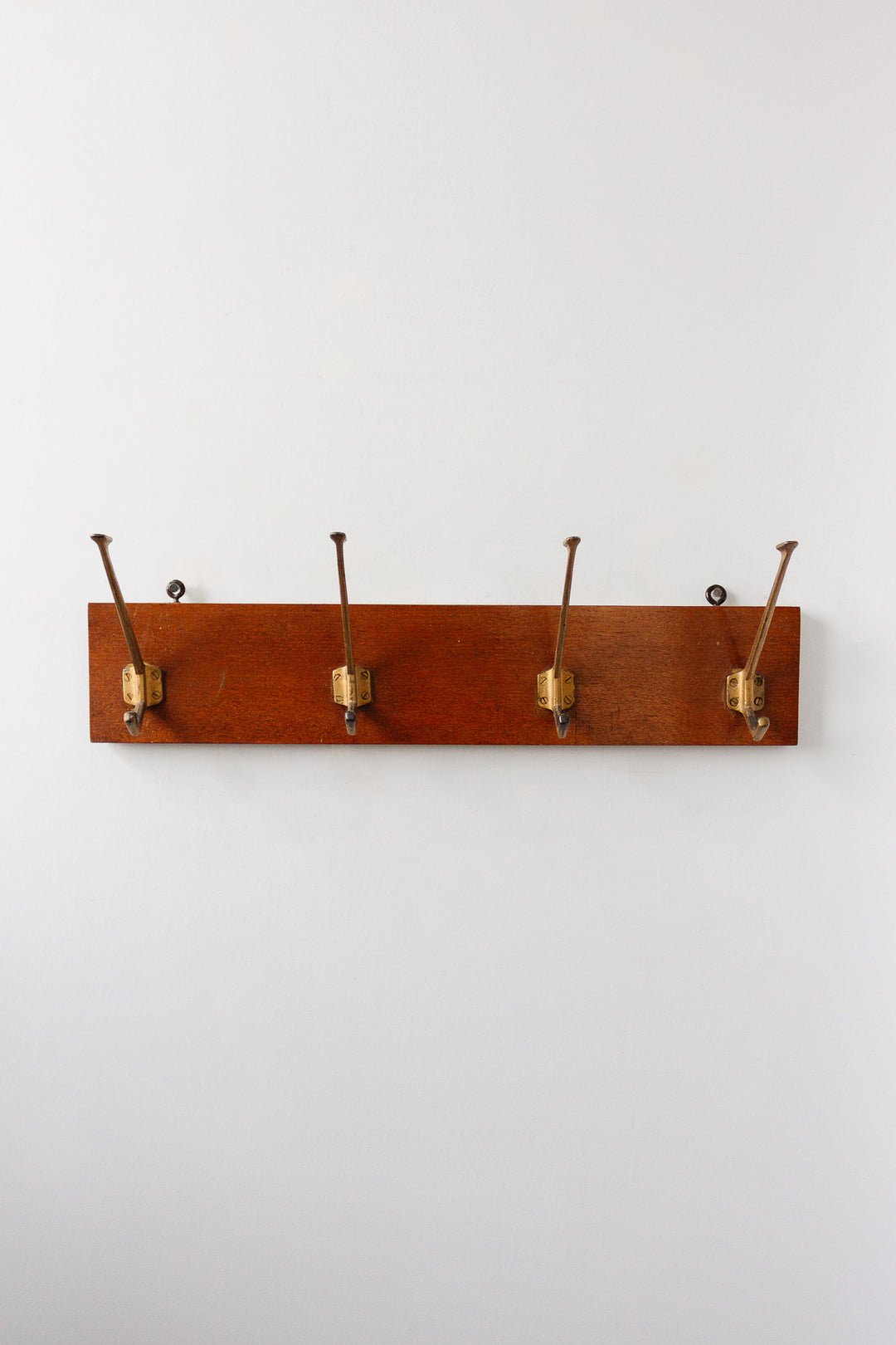 vintage french wood and brass porte manteau