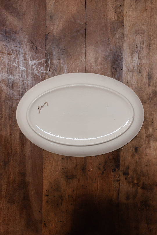 Vintage french artisan hand painted fish platter