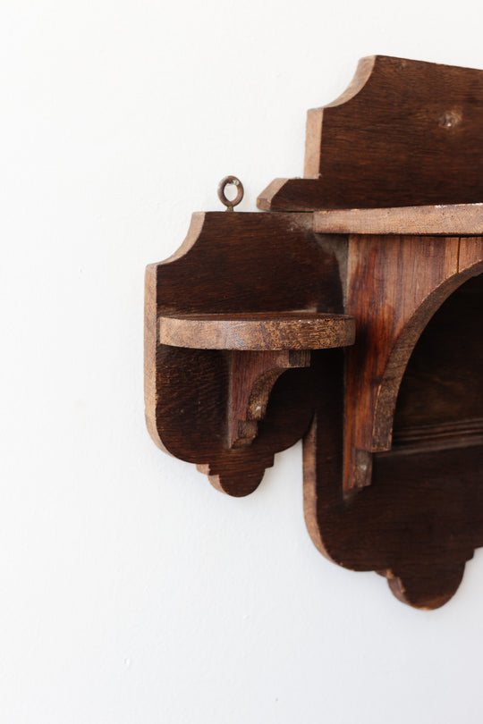 antique french farmhouse wall mounted shelf