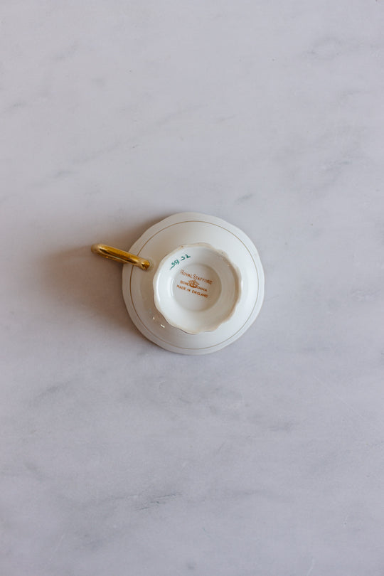 royal stafford antique green and gold teacup