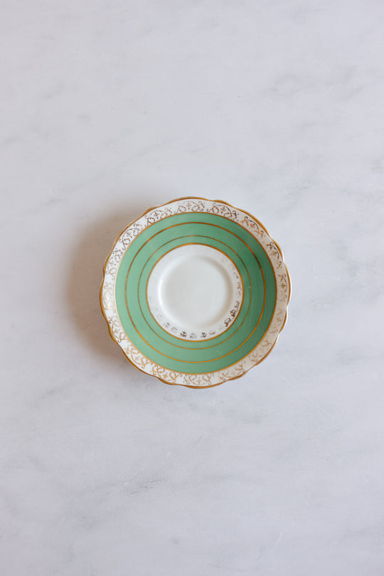 royal stafford antique green and gold teacup