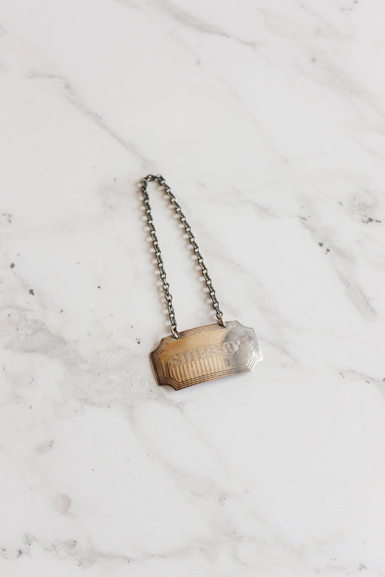 vintage English liquor decanter tags