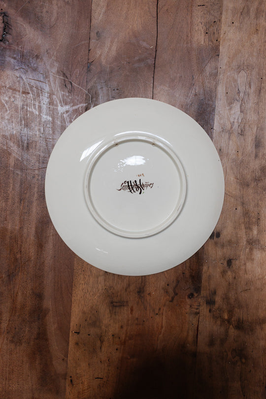 antique french sarreguemines hand painted polychrome platter circa 1900