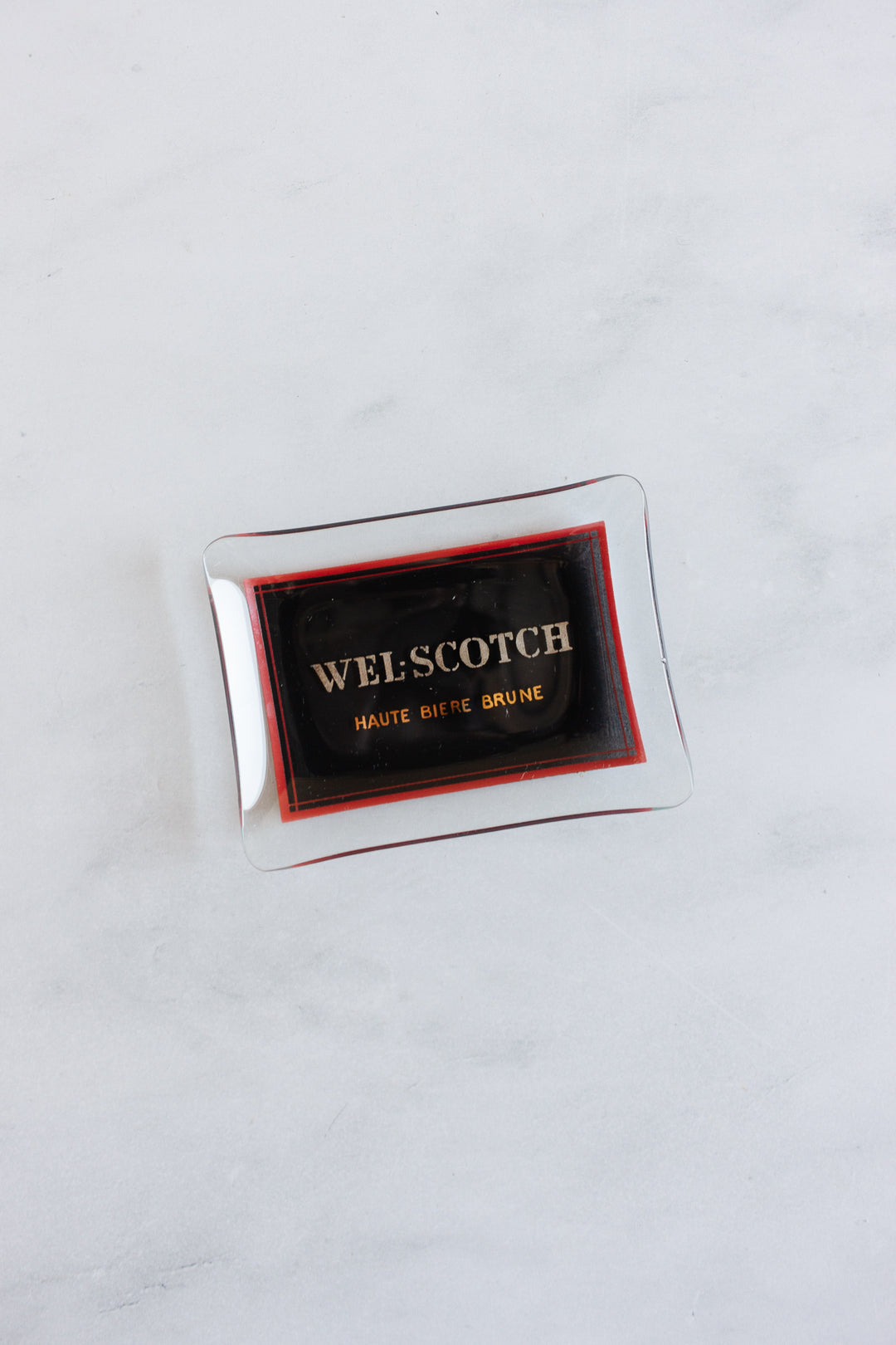 midcentury French glass advertising ashtrays